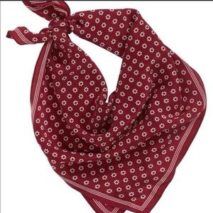Madewell silk bandana scarf Red White Flower